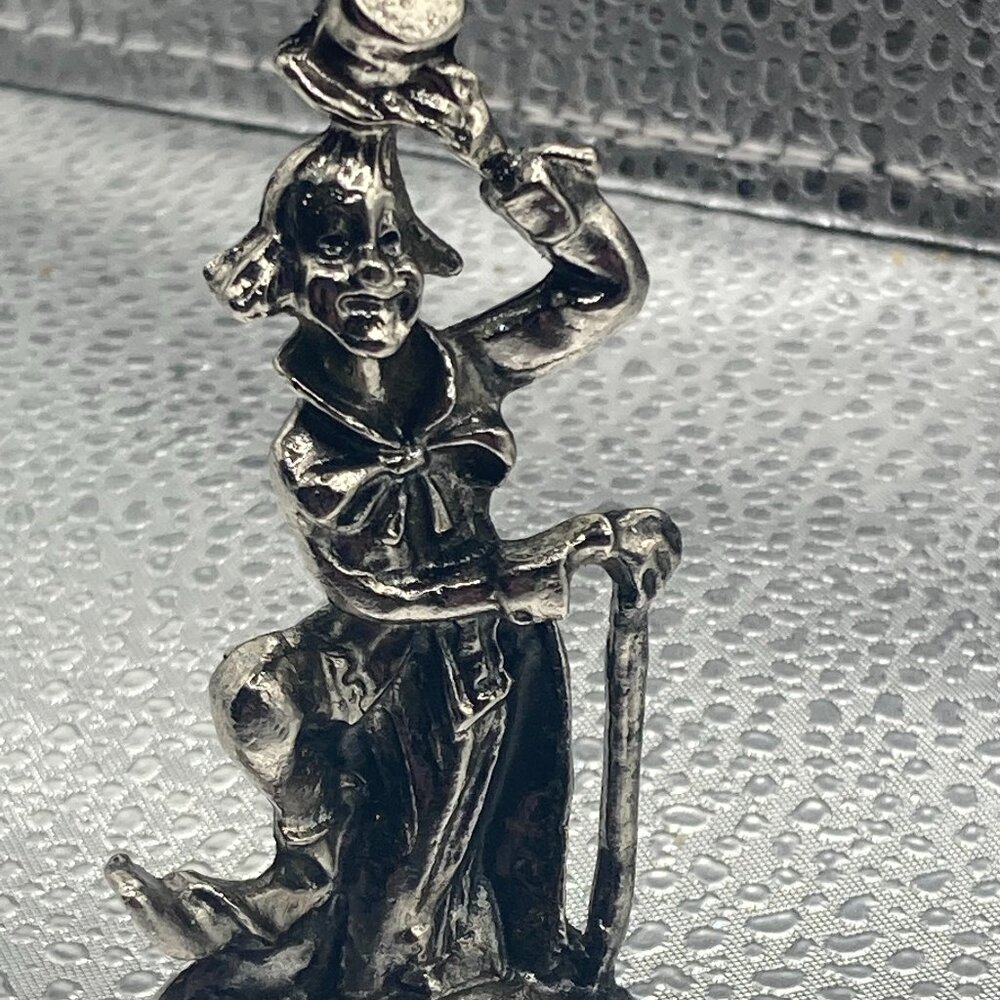 Vintage Steel Clown with Hat and Cane